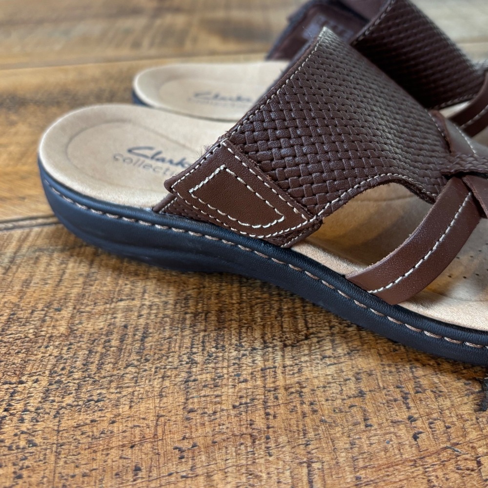 Clarks Womens Laurieann Edge Summer Sandals Brown Velcro Closure Size 6.5 - Picture 8 of 11